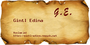 Gintl Edina névjegykártya